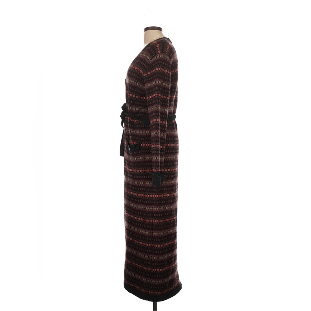 Ralph Lauren Wool Long Cardigan Sweater Fair Isle Blanket Coat Vintage 90s L - Picture 4 of 5